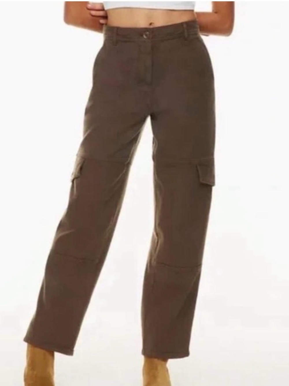Aritzia Wilfred Free Cargo Pants Brown Size 6 Stretch Utility Straight Leg